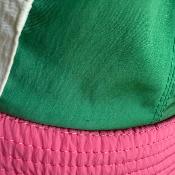 Christian Louboutin NWT Bobiviz Medium green pink white bucket hat w/ visor - Picture 4 of 8